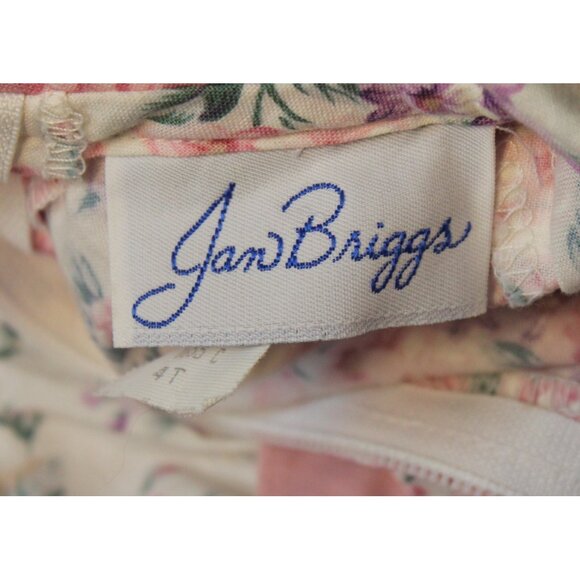 Vtg 90s Jan Briggs Pink Cabbage Rose Dress 4T Scallop Collar Sash Spring Easter - Picture 8 of 9